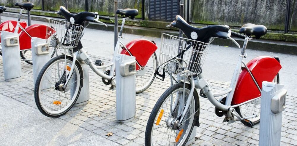 bikes parked next to each other